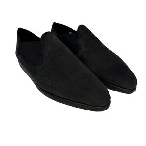 Vintage Mixed Blues Women Size 8 Black Nubuck Slip-On Loafers Comfortable Narrow